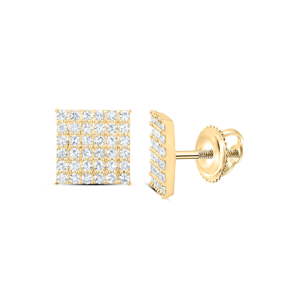 Sterling Silver 3/8 Cttw Lab Grown Diamond Fashion Square Earring
