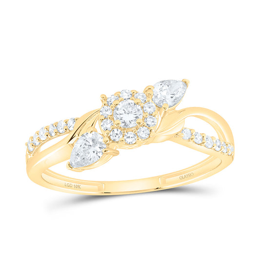 10K Yellow Or White Gold 1/2 Cttw Lab Grown Diamond Single Halo Engagement Ring