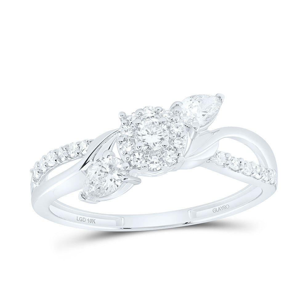 10K Yellow Or White Gold 1/2 Cttw Lab Grown Diamond Single Halo Engagement Ring