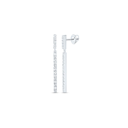 Sterling Silver 1/2 Cttw Lab Grown Diamond Dangling Earring