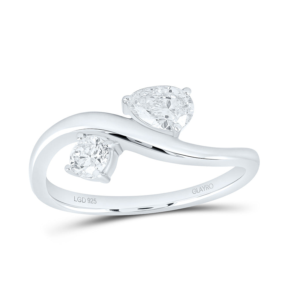 Sterling Silver 1/2 Cttw Lab Grown Diamond Ring