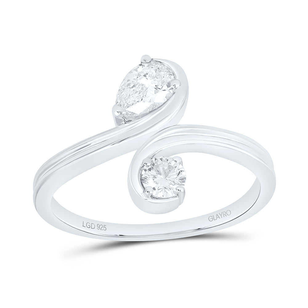 Sterling Silver 1/2 Cttw Lab Grown Diamond Ring