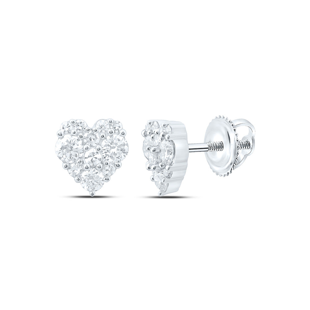 Sterling Silver 1/2 Cttw Lab Grown Diamond Heart Earring
