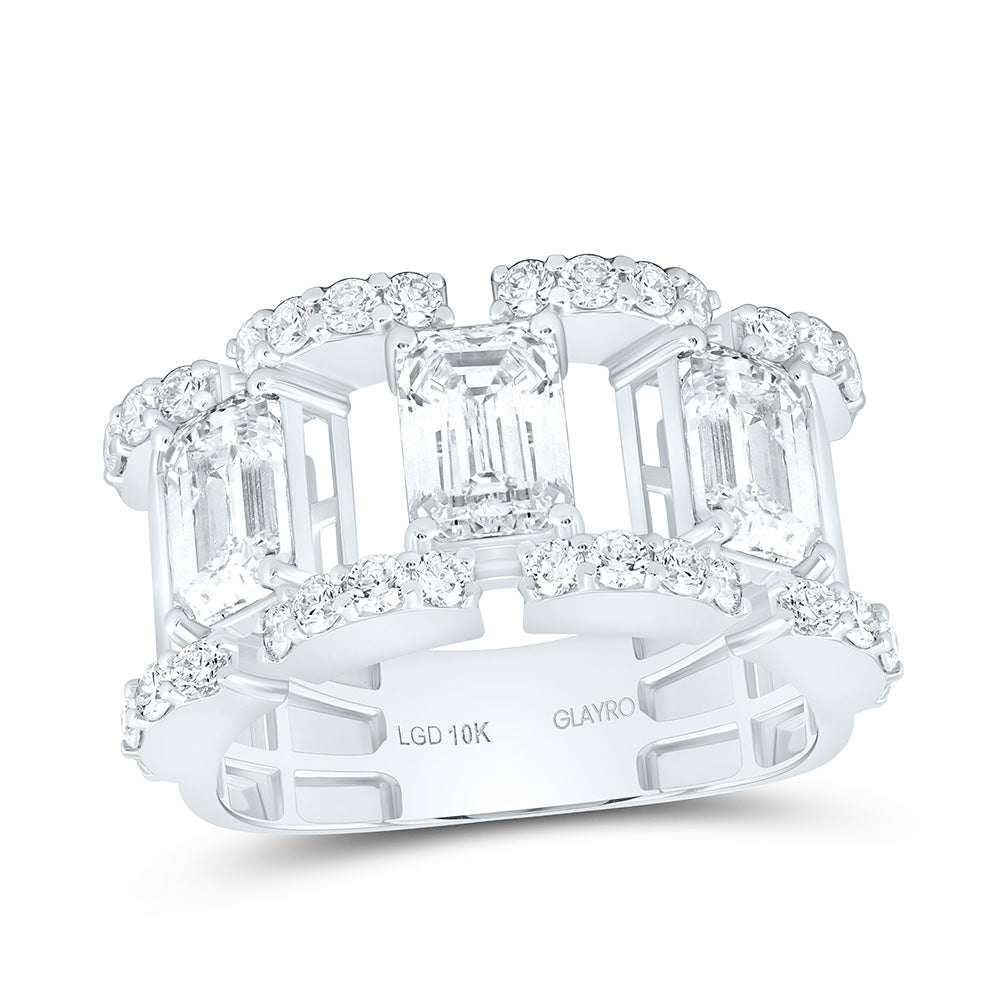 10K White Gold 5 3/4 Cttw Lab Grown Diamond Mens Band