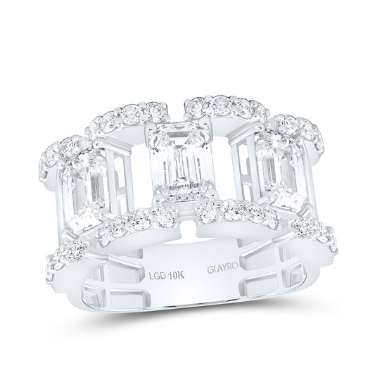 10K White Gold 5 3/4 Cttw Lab Grown Diamond Mens Band