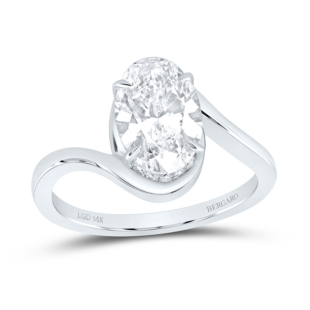 14K Yellow Or White Gold 2 Cttw Lab Grown Diamond 2 Cttw Center Oval Engagement Ring