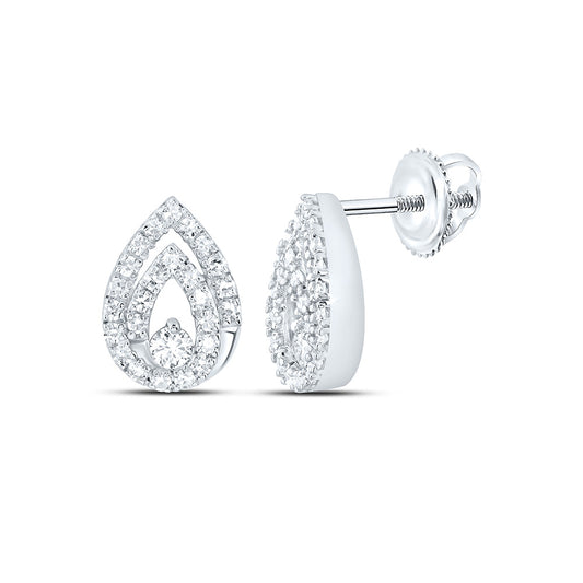 Sterling Silver 1/2 Cttw Lab Grown Diamond Pear Earring