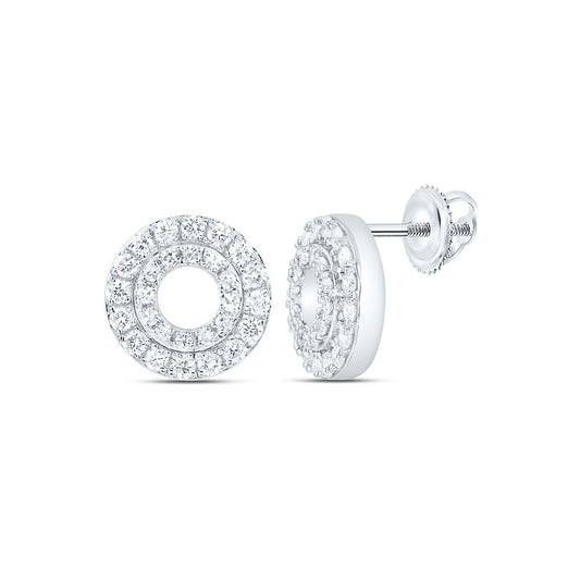 Sterling Silver 3/4 Cttw Lab Grown Diamond Round Earring