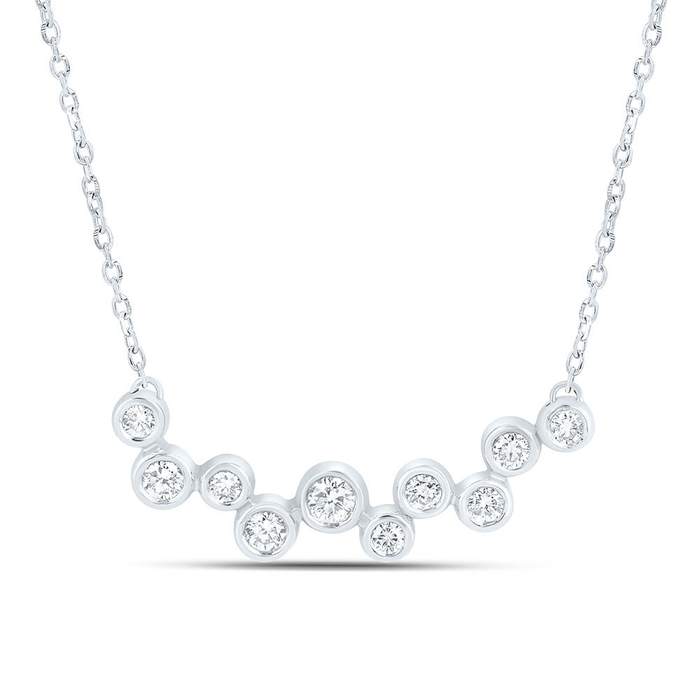 Sterling Silver 1/3 Cttw Lab Grown Diamond Chain Necklace (18 Inch)