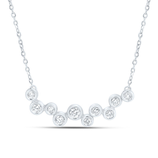 Sterling Silver 1/3 Cttw Lab Grown Diamond Chain Necklace (18 Inch)