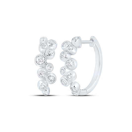 Sterling Silver 1/2 Cttw Lab Grown Diamond Hoop Earring