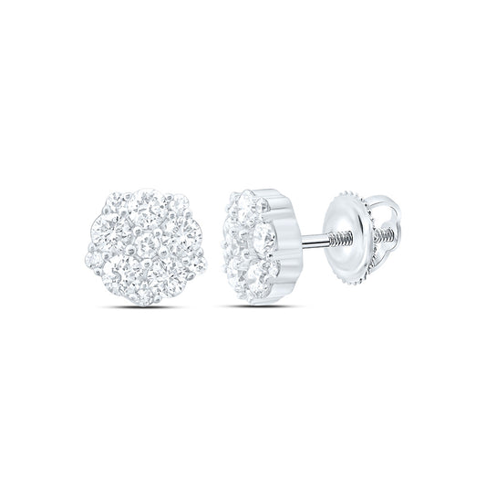 Sterling Silver 5/8 Cttw Lab Grown Diamond Round Earring