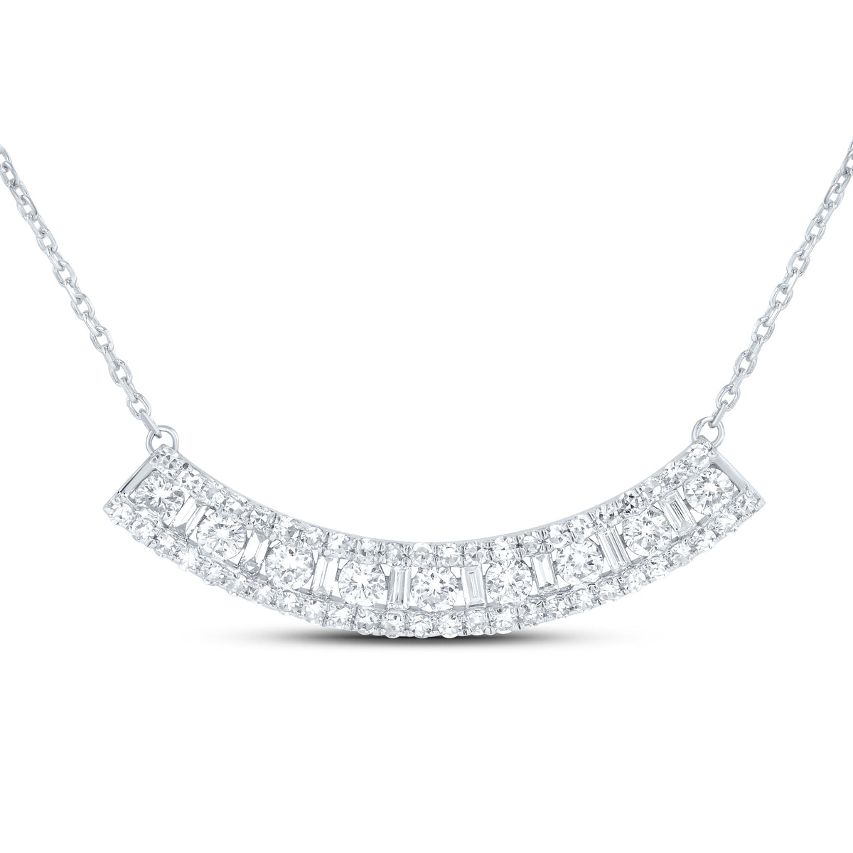 Sterling Silver 1 Cttw Lab Grown Diamond Chain Necklace (18 Inch)