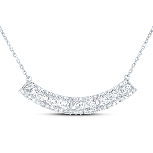 Sterling Silver 1 Cttw Lab Grown Diamond Chain Necklace (18 Inch)