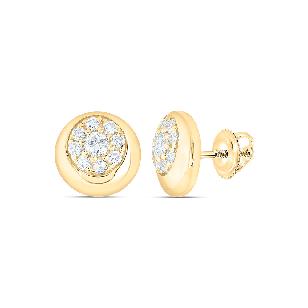 Sterling Silver 1/2 Cttw Lab Grown Diamond Round Earring