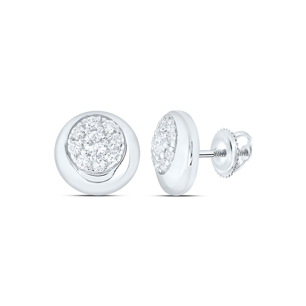Sterling Silver 1/2 Cttw Lab Grown Diamond Round Earring