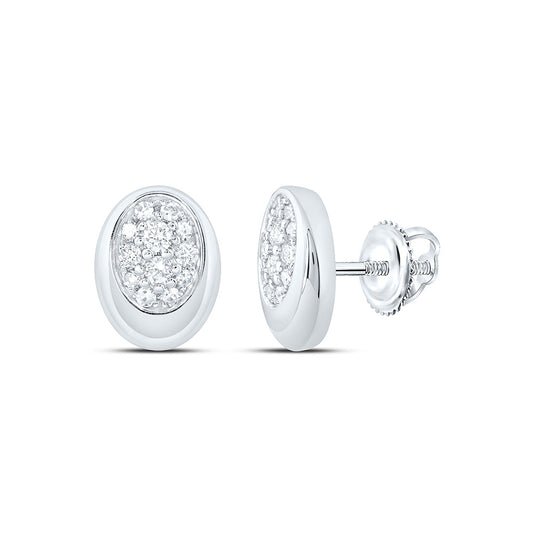 Sterling Silver 1/3 Cttw Lab Grown Diamond Oval Earring