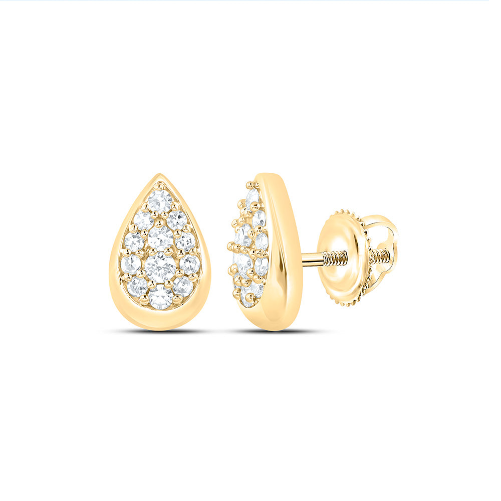 Sterling Silver 1/4 Cttw Lab Grown Diamond Pear Earring