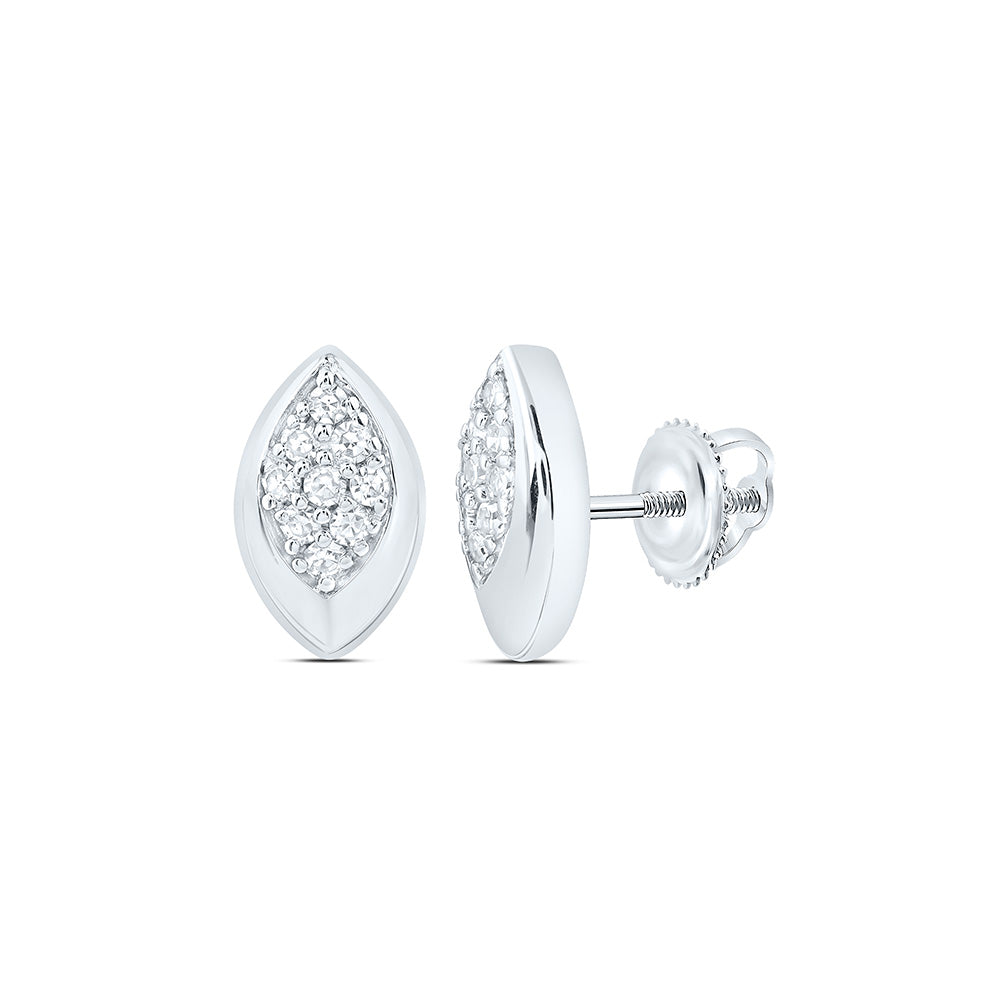 Sterling Silver 1/5 Cttw Lab Grown Diamond Marquise Earring