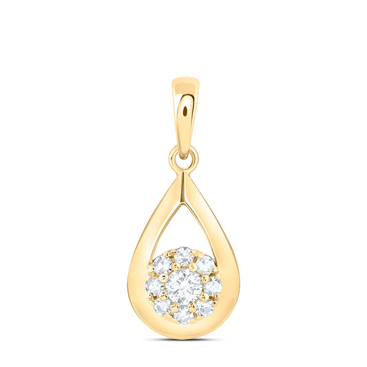 Sterling Silver 1/6 Cttw Lab Grown Diamond Pear Charm Pendant