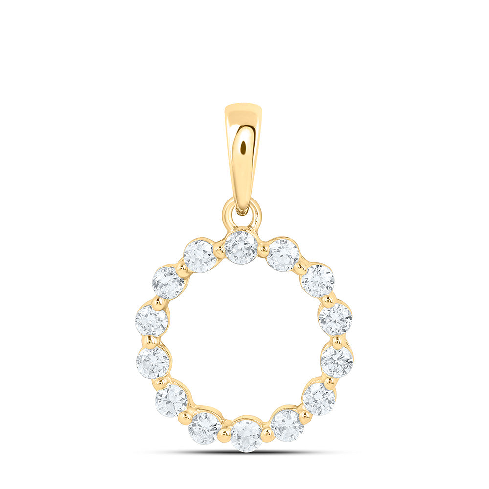 Sterling Silver 1/3 Cttw Lab Grown Diamond Round Charm Pendant
