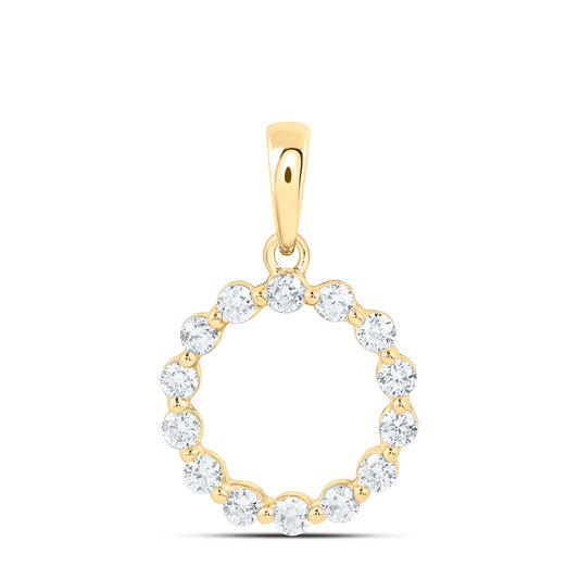 Sterling Silver 1/3 Cttw Lab Grown Diamond Round Charm Pendant