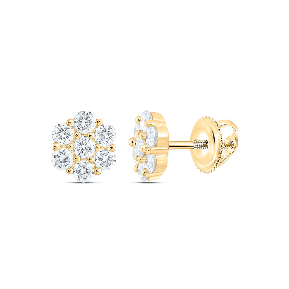 Sterling Silver 1/2 Cttw Lab Grown Diamond Flower Earring