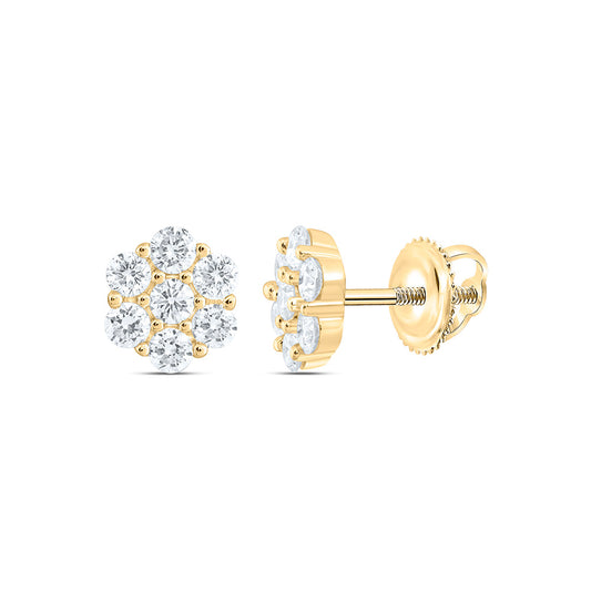 Sterling Silver 1/2 Cttw Lab Grown Diamond Flower Earring