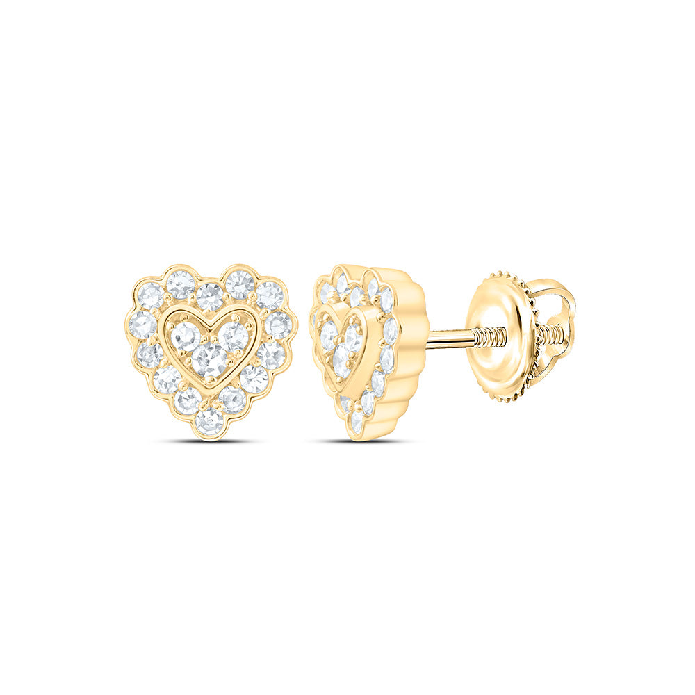 Sterling Silver 1/4 Cttw Lab Grown Diamond Heart Earring