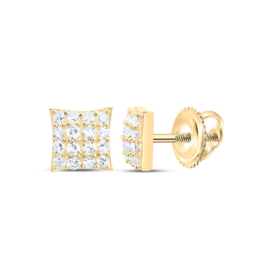 Sterling Silver Yellow Tone 1/5 Cttw Lab Grown Diamond Earring