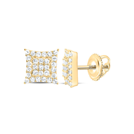 Sterling Silver Yellow Tone 3/8 Cttw Lab Grown Diamond Earring