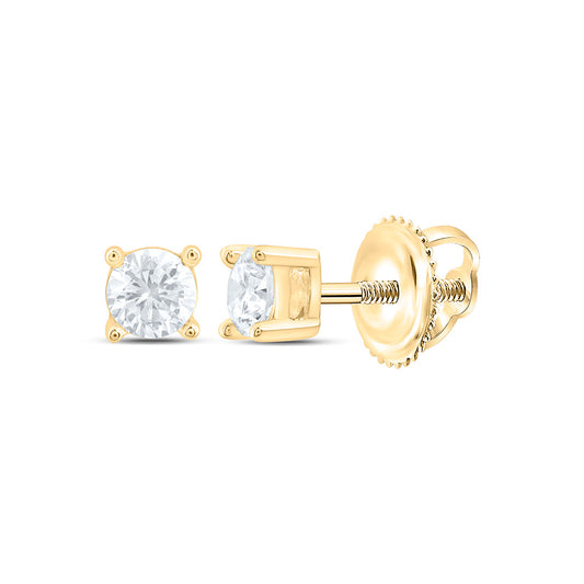 Sterling Silver 1/4 Cttw Lab Grown Diamond Round Solitaire Stud Earring