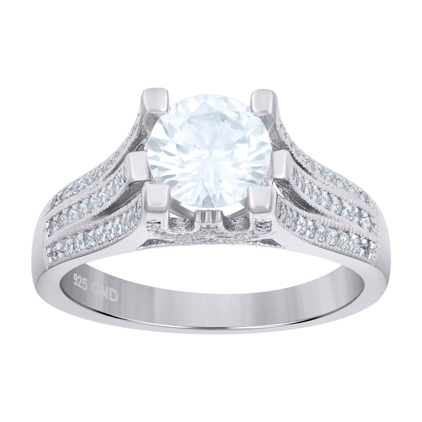 Sterling Silver Women's Cubic-Zirconia Fashion Bridal Anniversary Wedding Engagement Band Ring