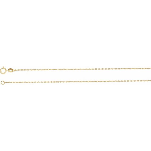 14K Yellow Gold-Filled Rope 1 Mm 24 In Spring Ring Polished Rope Chain