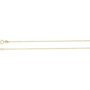 14K Yellow Gold-Filled Spring Ring Rope Chain, Length: 7 In, Width: 1 Mm