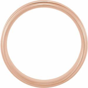 10K Yellow Or White Or Rose Gold Inlay Comfort-Fit Flat Band