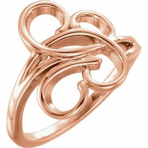 14K Rose Gold Polished Freeform Ring Size 7