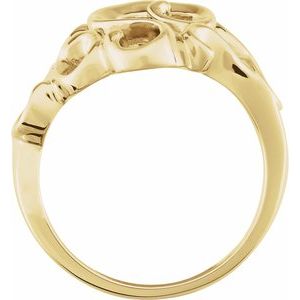 10K Yellow Gold Polished Freeform Ring Size 6