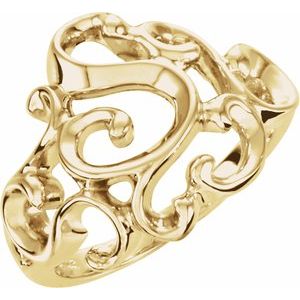 10K Yellow Gold Polished Freeform Ring Size 6