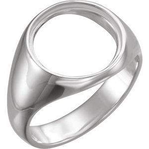Sterling Silver 13.9 Mm Bezel Set Polished Coin Frame Bezel Ring Mounting Size 10