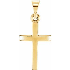10K Yellow Or White Gold Polished Cross Pendant