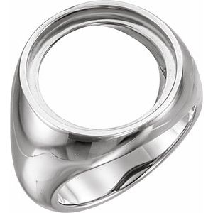 Sterling Silver 17.9 Mm Bezel Set Polished Coin Frame Bezel Ring Mounting Size 10