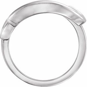 14K White Gold Polished Freeform Ring Size 7
