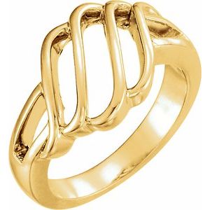 14K Yellow Gold 12.5 Mm Polished Freeform Ring Size 7