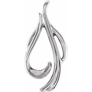 Sterling Silver 30.4 X 13.8 Mm Polished Freeform Pendant