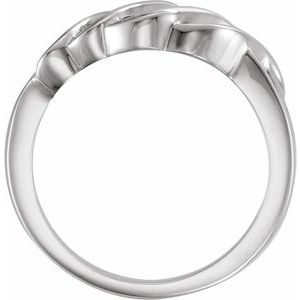 14K White Gold 9.5 Mm Polished Freeform Ring Size 7