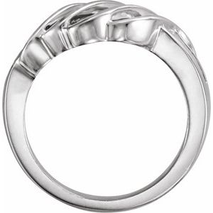 14K White Gold 12.5 Mm Polished Freeform Ring Size 7