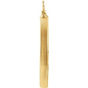 14K Yellow Gold 26.5 Mm Screw Top Polished Screw-Top Coin Edge Coin Frame Bezel Dangle