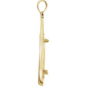 14K Yellow Gold 27 Mm Tab Back Polished Tear Drop Pendant Coin Frame Bezel