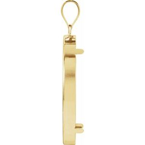 14K Yellow Gold 32.7 Mm Tab Back Polished Coin Frame Bezel Pendant